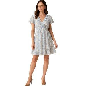 Sienna Sky Floral V-Neck Ruffle Dress